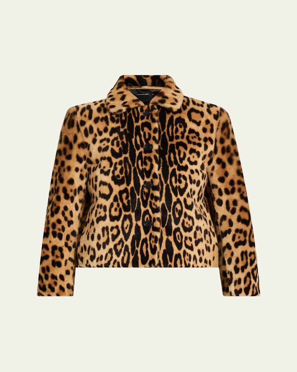 Montmartre Leopard Shearling Cropped Jacket